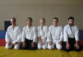 Representatives of Mumonkan Aikido Club with sensei Makoto Ito